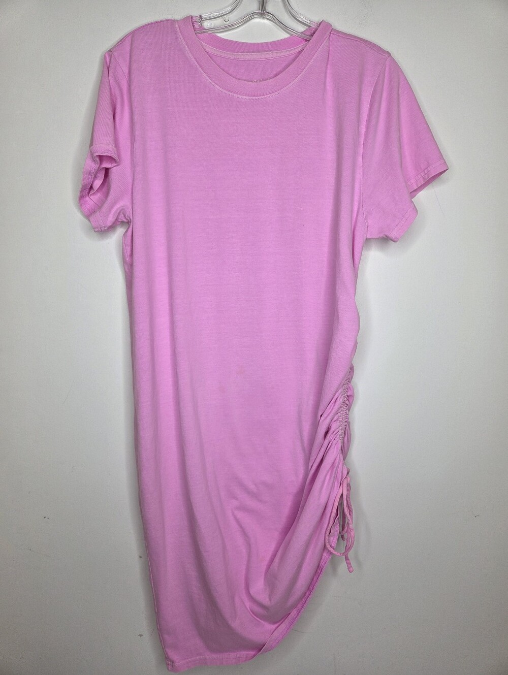 Universal Thread Size L Light Pink Ruched-Side T-Shirt Dress